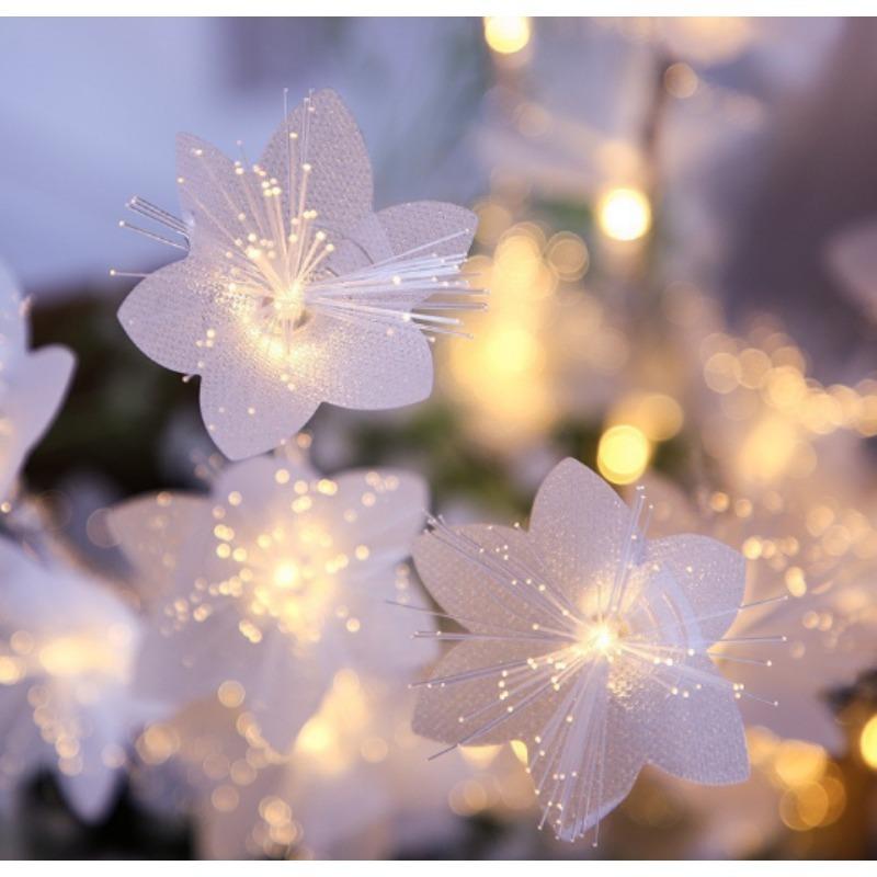 1000mah LED Fiber Optic Fairy Light Battery-operated Garland Christmas Decoration Party New Year's Decor Artificial Flowers