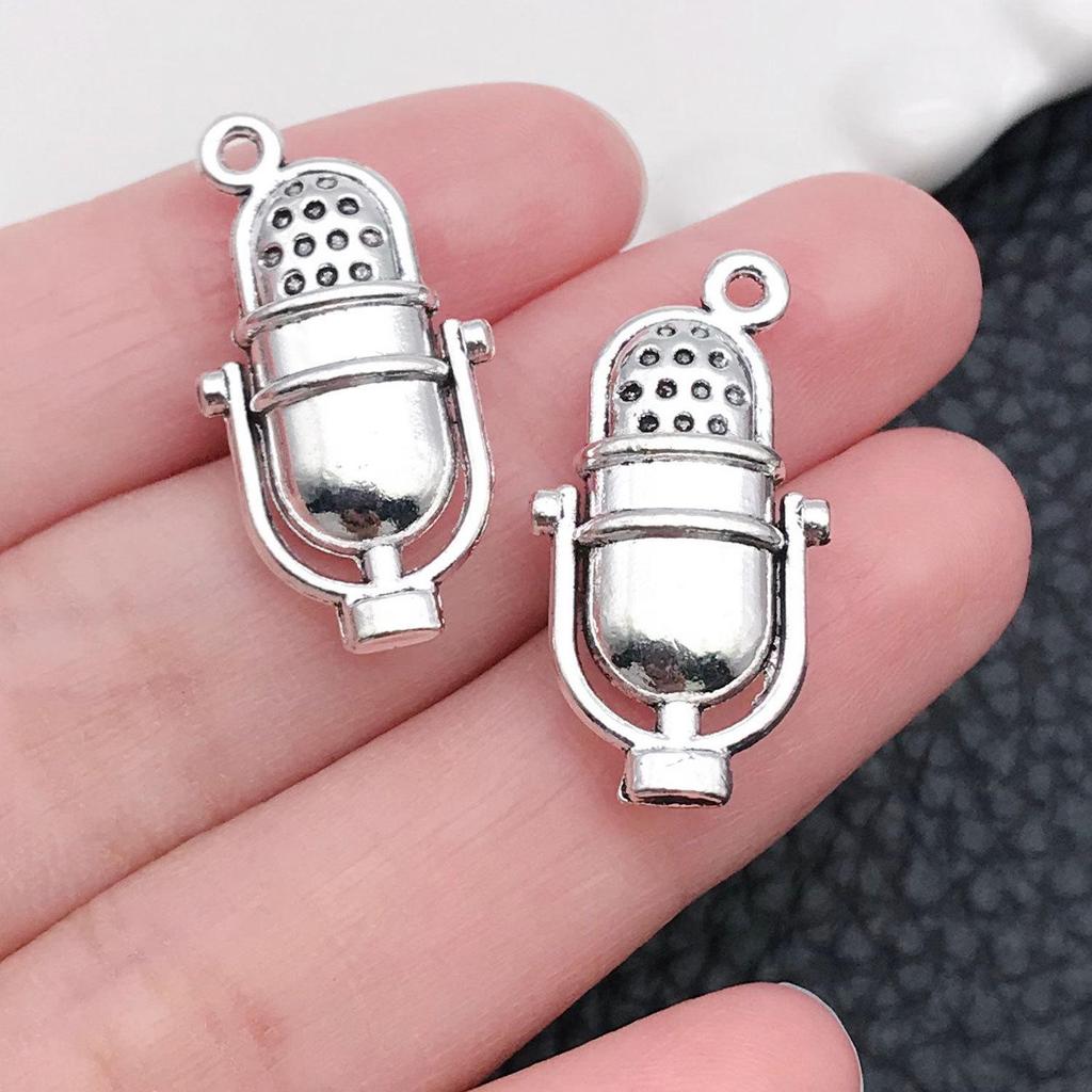 Mixed 30-Piece Musical Instrument Alloy Pendant Set with Guitar, Notes, and Mini Music Jewelry Accessories