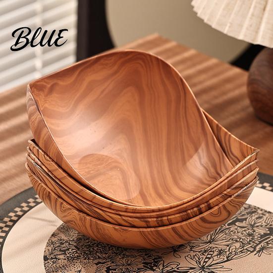 Decorative Fruit Platter Vintage Wood Grain Tray Food-Grade Snack Candy Serving Plate