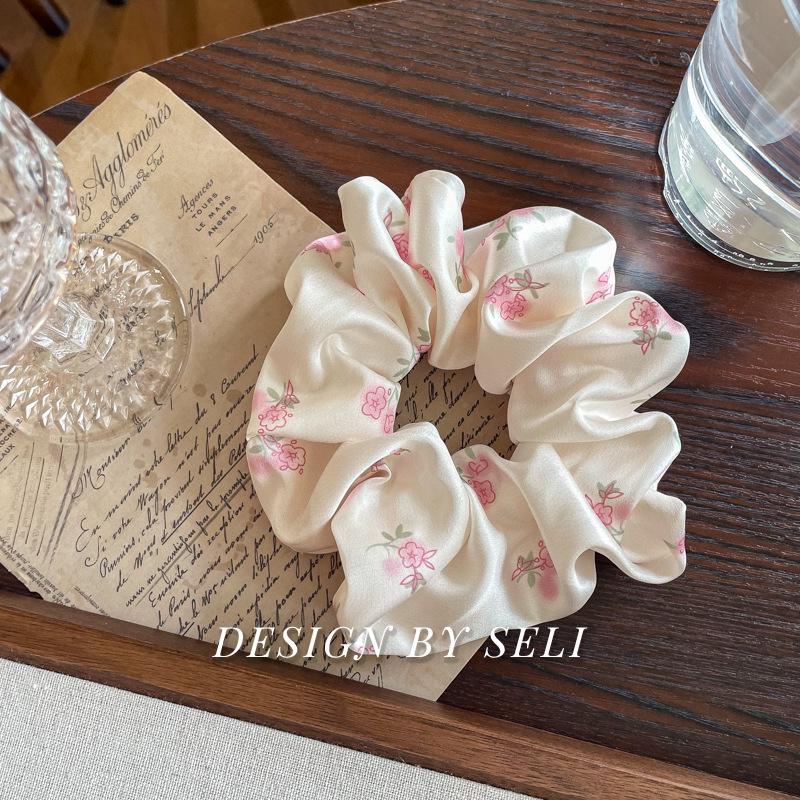 French Satin & Lace Dual-Color Scrunchies – Silky, Hair-Friendly Hair Ties for Women