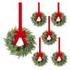 Christmas Wreath for Windows 10 Inch Small Artificial Greenery Wreath with Berries And Red Bow for Winter Fireplace Home Decor