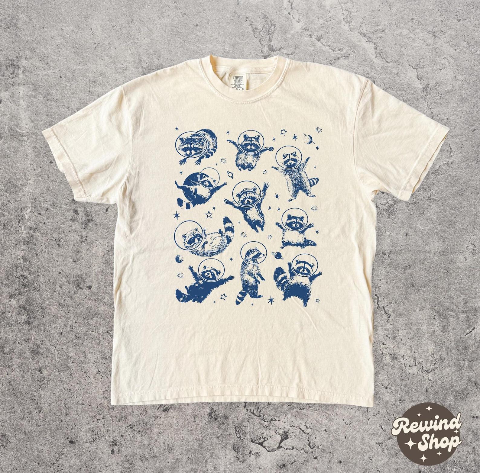Space Raccoons Comfort Colors® TShirt - Funny Raccoon Lover Shirt - Street Cat Galaxy Graphic Tee 2XL