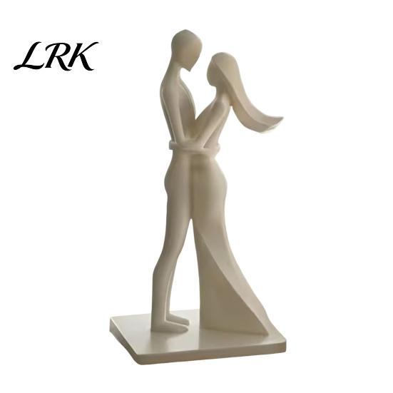 Компактная Декоративная Фигурка Пара Фигурка, 3D Печатная Обнимающаяся Статуя, Современная Романтическая Орнамент Скульптура для Гостиной, Спальни, Офиса, теплый белый