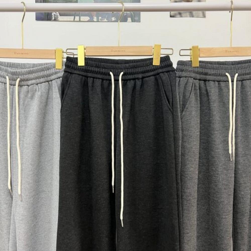 Dabimong Mochi Banding Stretch Fleece Wide Pants 3 Colors