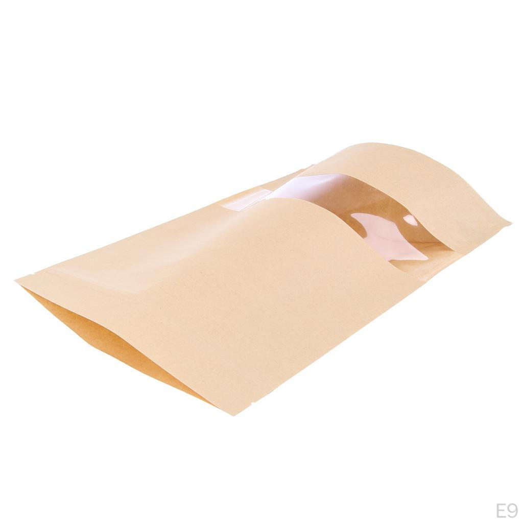 50Pcs Kraft Paper Bag Pouches,Kraft Bag, Food Storage