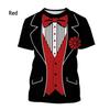 3D Geprint Smoking T-shirt Vintage Strik Pak Heren Zomer Casual Korte Mouw Grappig Nep Pak Shirt Top Cosplay Kleding