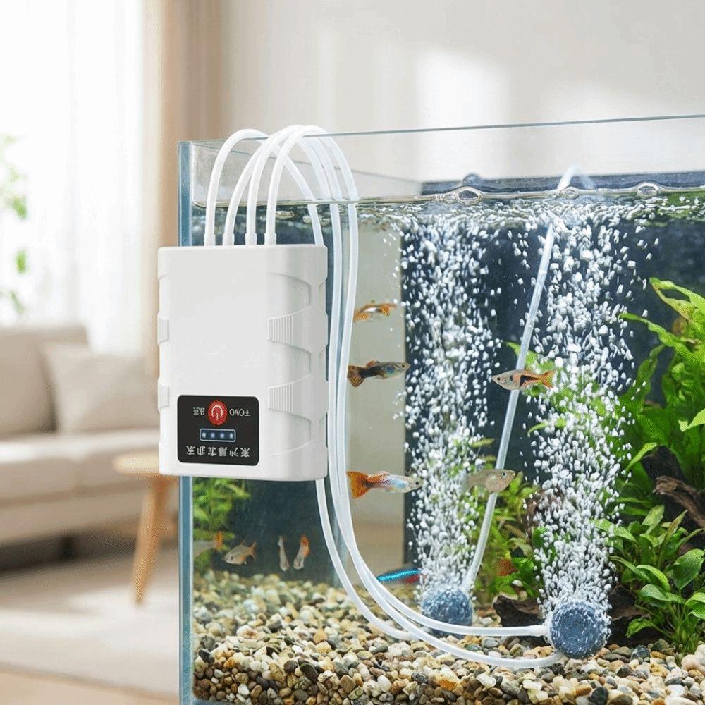 Ultra Quiet Aquarium Oxygen Pump USB Rechargeable Aquarium Aerator Small Oxygen Generator Travel
