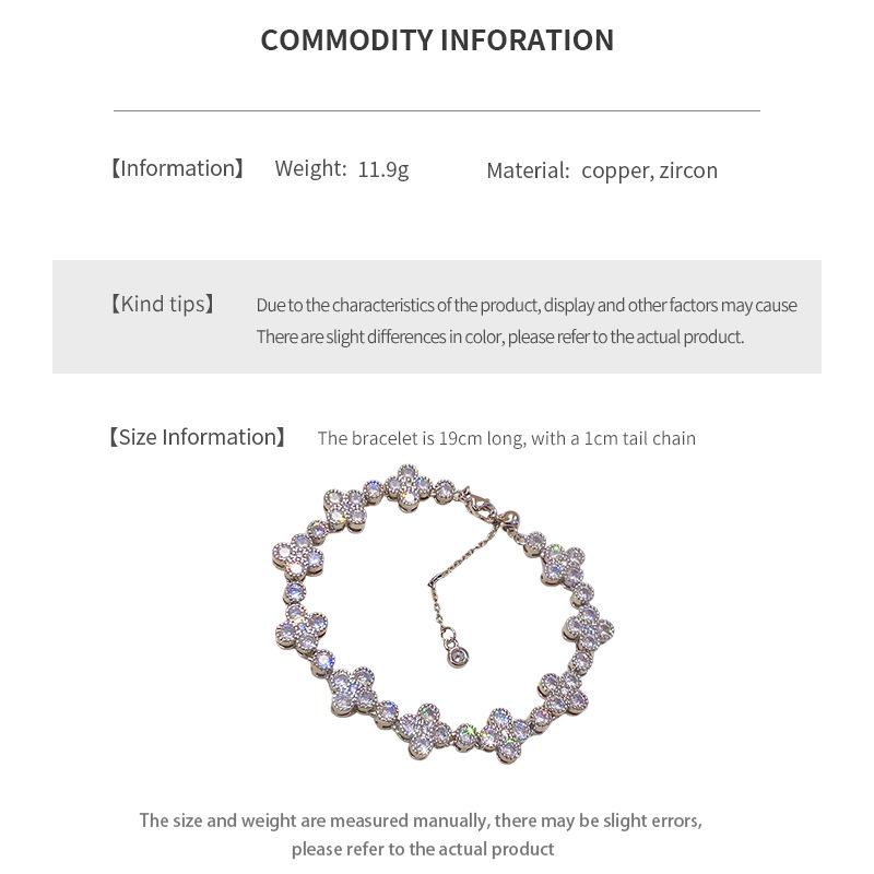 Korean Zircon Flower Rhombus Bracelet - Exquisite, Versatile, Light Luxury Jewelry