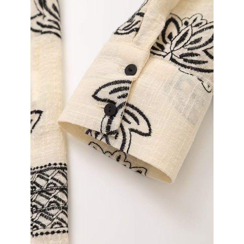 Kaslead New Arrival Women's Clothing Fashion Style Embroider Vacation Style Shirt Casual Pants 2157071 3366659