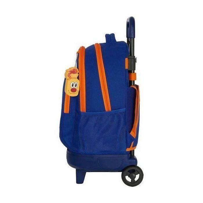 Cartable à roulettes - Valencia Basket - Compact - Bleu et Orange - Polyester, Acier et Polypropylène