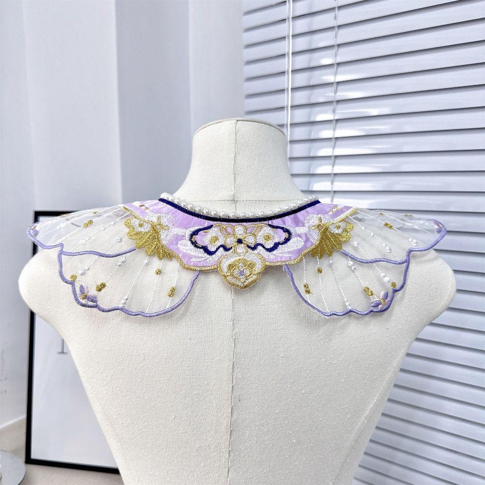 Embroidery Decoration Hanfu Shawl Butterfly Kids Shirt False Collar  Hanfu Accessories