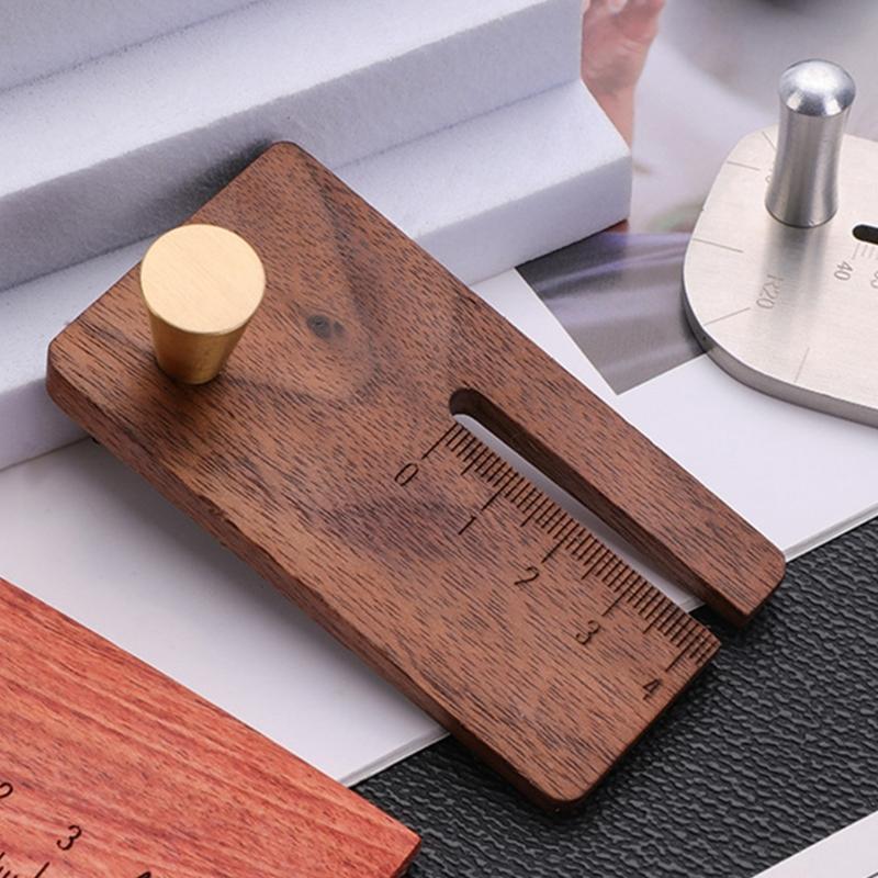 Leather Stitching Punch Aid Plate Wooden Leather Chopper with Clear Scale Leather Punch Plate for Craft Projects