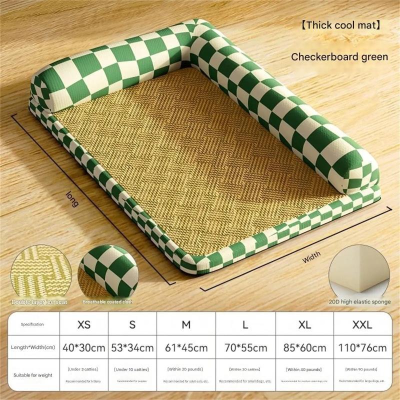 Dog Bed and Cat Bed, Four Seasons Universal Cooling Mat, Detachable Washable Pet Cushion, Non-slip Summer Sleeping Bed for S