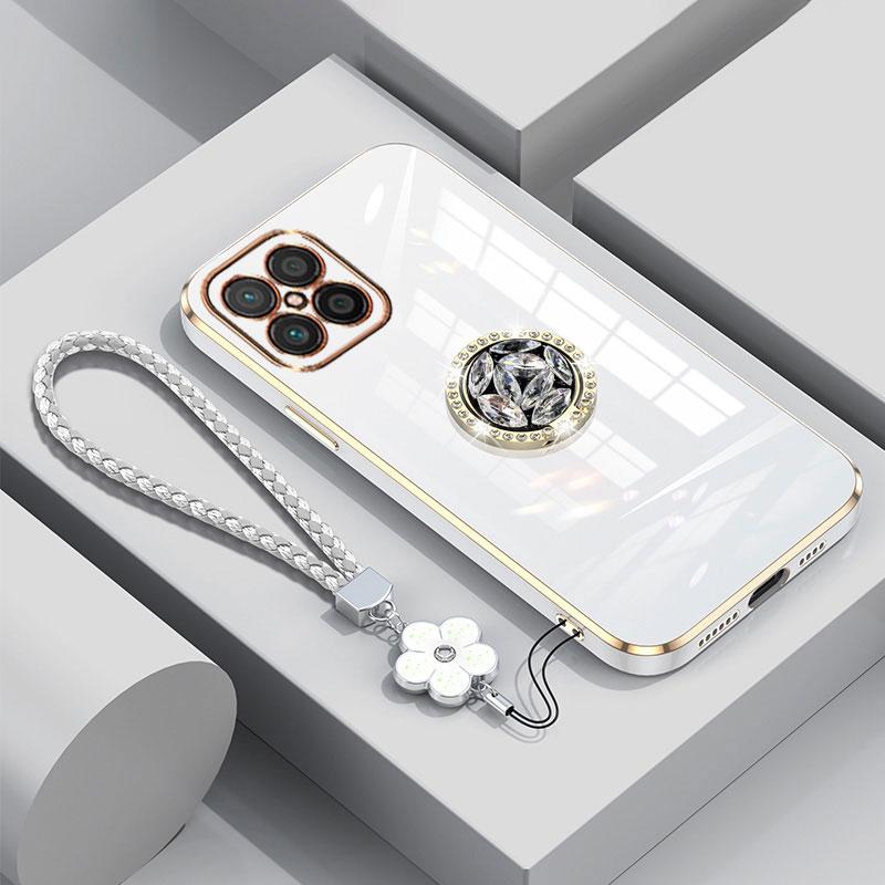 

Чехол Honorx8 2022 с ремешком, роскошный чехол с бриллиантовым держателем для Huawei Honor X8 4G, чехлы Honor X 8 X6a X6 X6s X7, кольцо-подставка Honor x8 4G&Case & Holder бежевый