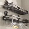 Space Aluminium Wall Shower Shampoo Rack Punch Free Wall Hanging Storage Rack  Kitchen