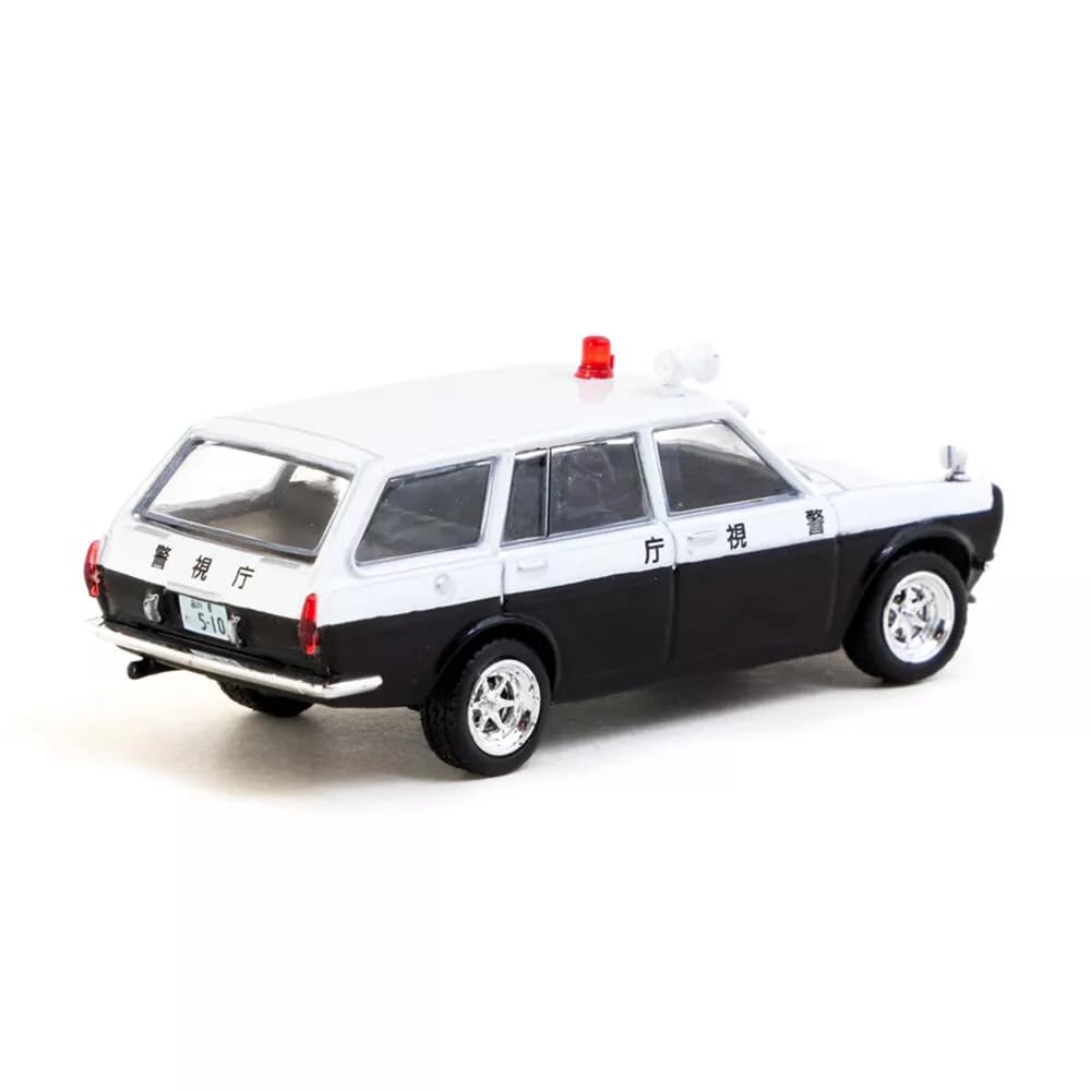 Tarmac Works 1/64 Scale Datsun 510 Wagon Police Car, Bluebird Japan Police Car, MiJo Exclusive [Parallel Import]