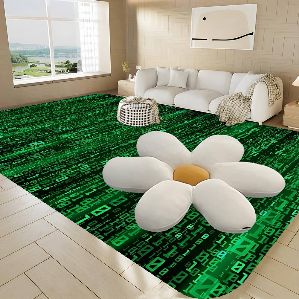 Binary Code The Matrix Program Chart Floor Mat INS Style Soft Bedroom Floor House Laundry Room Mat Anti-skid Household Carpets