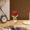 Knitted Wool Heart Potted Plant Handmade Simulation Flower Study Desktop Decorations Living Room Decorations