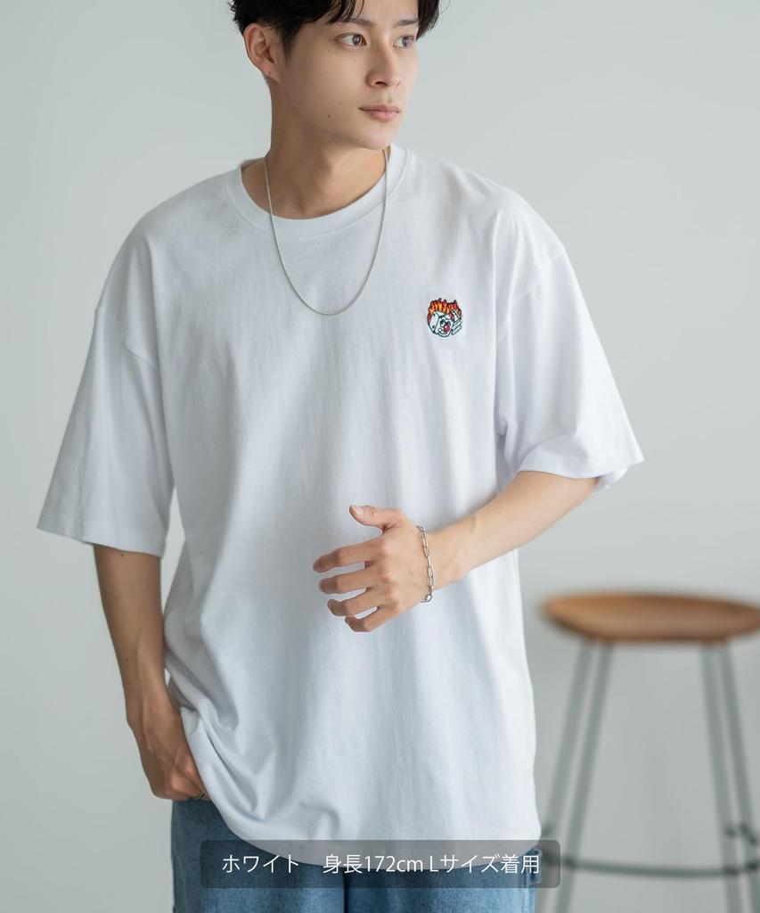 IMPROMES Casual SIDEWAYSTANCE Embroidered Fire Dice Short Sleeve T-Shirt, Men's, Black