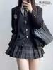 Qichenk High School Girl Cosplay Uniform Blazer and Perfect for Graduations and Opening Size L 5-Piece Set, Skirt, Shirt, Tie, Badge, Ceremonies,