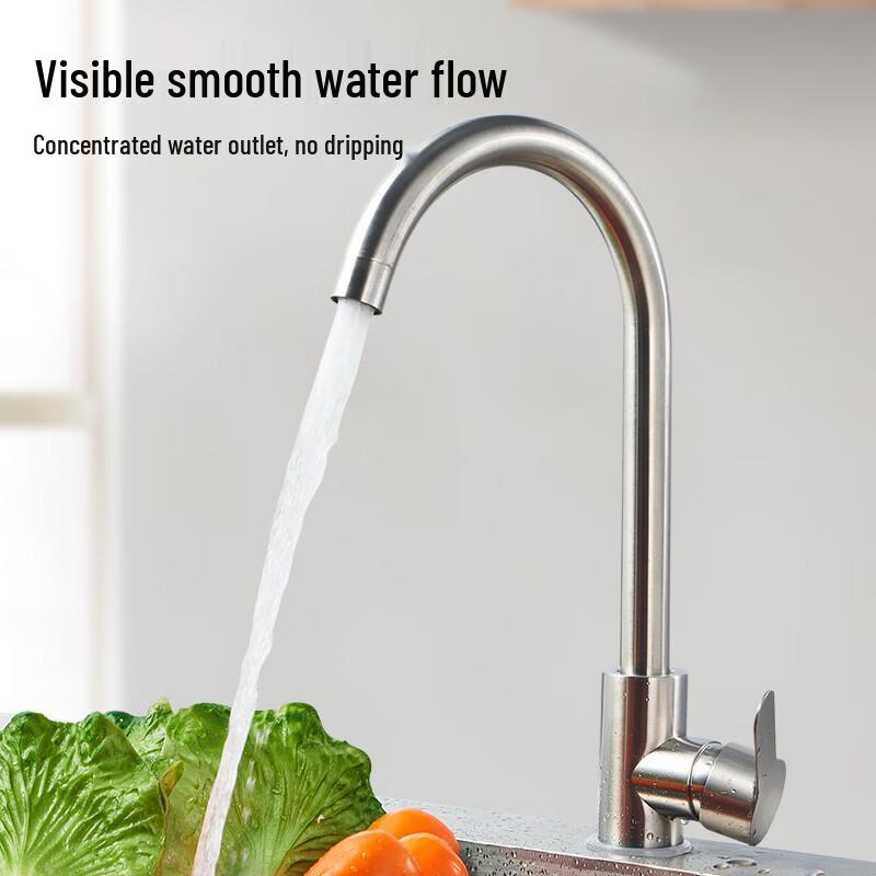 Yenuanyang Stainless Steel Single Cold Wall-Mounted Kitchen Faucet