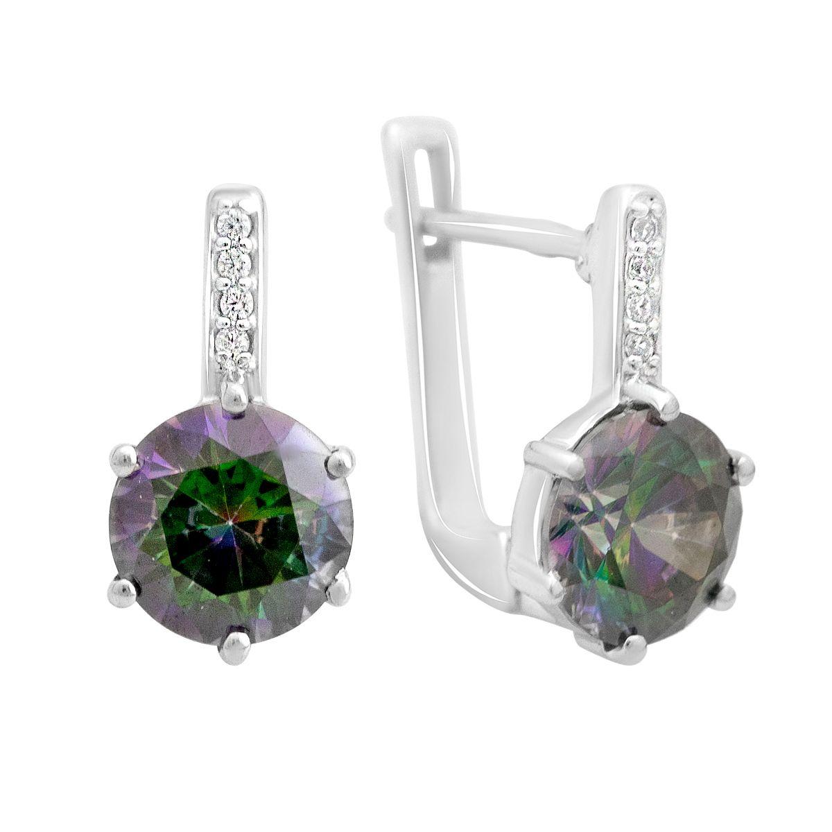 Boucles d'oreilles en argent avec topaze mystique 6.979ct (2121763)