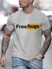 Casual Mens T Shirts Free Love Pritned Summer O-Neck T-shirt for Men Clothes Short Sleeve Top Tee Shirt Funny Streetwear T-shirt