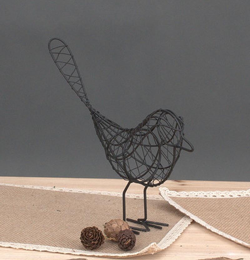 1PCS Fashionable Metal Wire Iron Bird Craft Iron Wire Bird Beautiful Decoration Gift Office Desktop