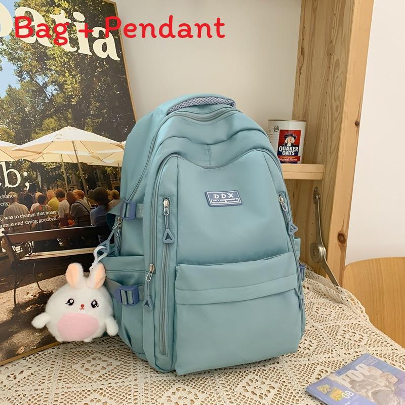 Girl College Backpack Nylon Large Capacity With Multicompartment For School Use