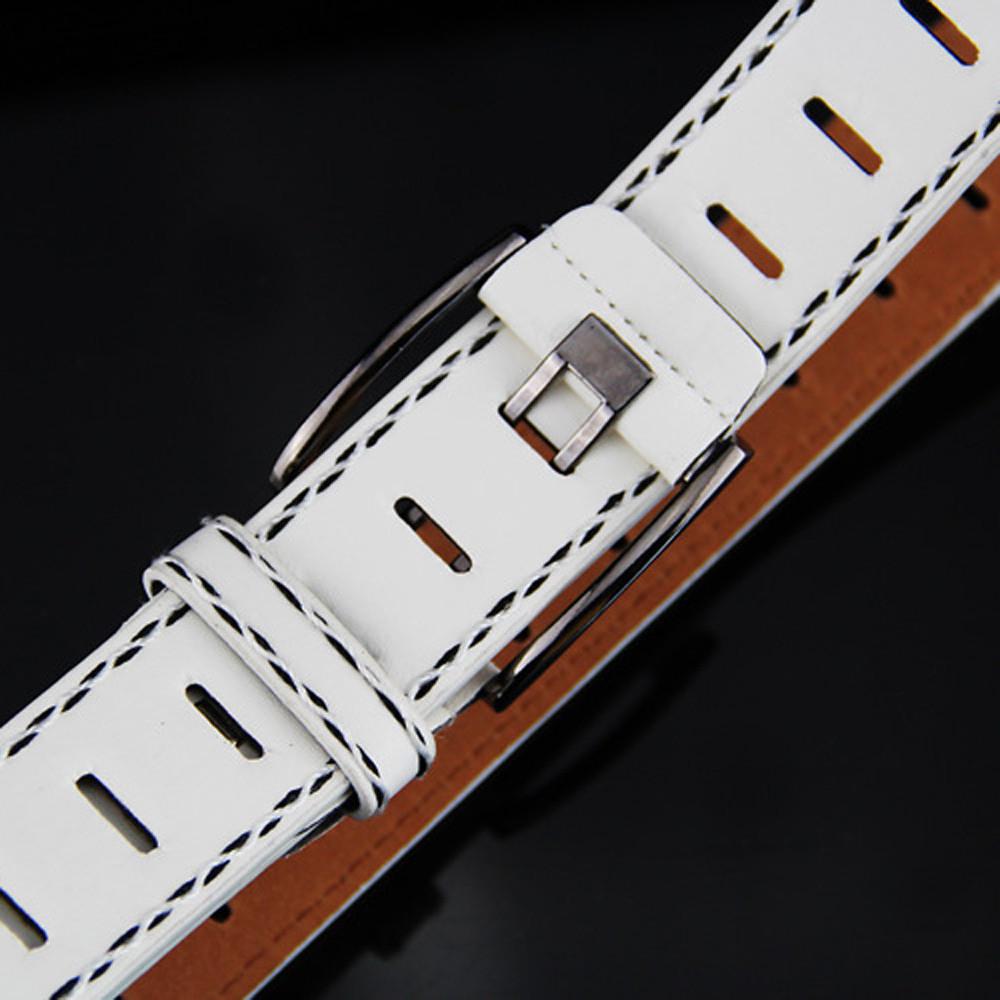 Aby Herrenmode-Lederbund, glatte Gürtelschnalle, Freizeitgürtel