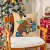 Cartoon Characters Yogi BearC Pillow Case Silky Short Plush with Invisible Zipper Dustproof Sofa Cushion Cover for Home Decor