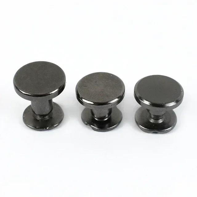 10/20/30Pcs 5-8mm Flat Head Screws Nail Metal Double Cap Side Round Rivet Leather Craft Wallet Fastener DIY Hardware Accessories