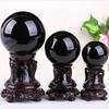 Bilă de Cristal de Obsidan Natural Piatră Neagră Lustruită Ornament Decor pentru Casă