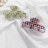 Multicolor Plaid Hair Claw French Design Non Slip Acetate Hollow Hair Barrettes Ponytail Decoration Fashion Hair Props