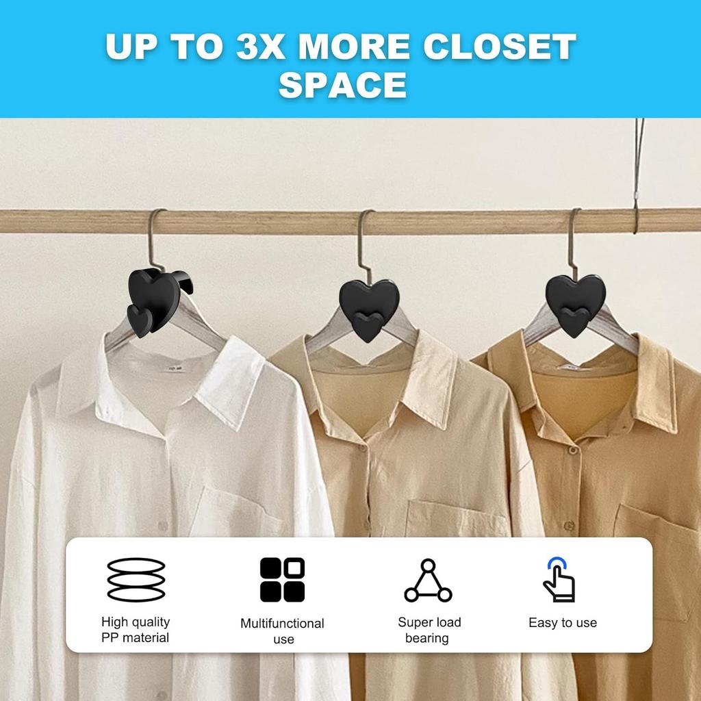 12/24Pcs Clothes Hanger Connector Hooks Heavy Duty Plastic Cascading Clothes Hooks for Space Saving Closet Organizer Hangers