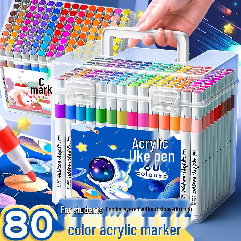 Marqueurs Aquarelle Acrylique pour Enfants - Ne Déteignent Pas, Stylos d'Art Empilables pour Élèves du Primaire