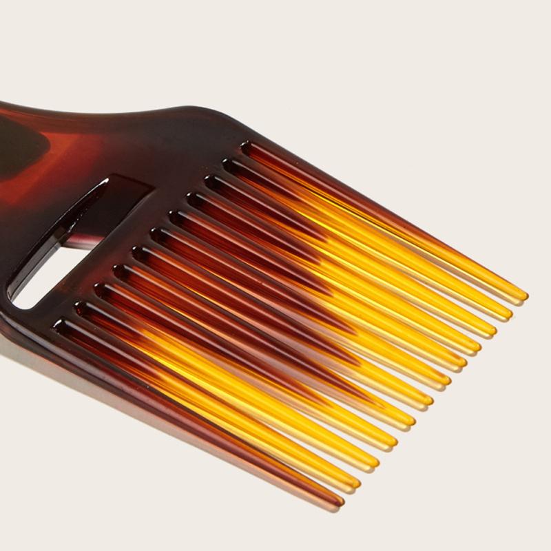 Amber-color Men Long Teeth Flat Fork  Comb Comfortable Handle Antistatic Hairbrush Salon Hair