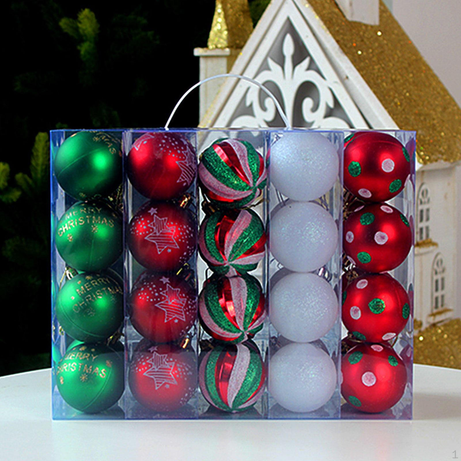 

40Pcs Christmas Ball Ornaments Decorations Crafts Decorative Shatterproof Home Decor Baubles for Style A