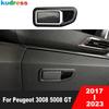 For Peugeot 5008 3008 GT 2017 2018 Carbon Car Glove Storage Box Handle Cover Trim Interior Accessories