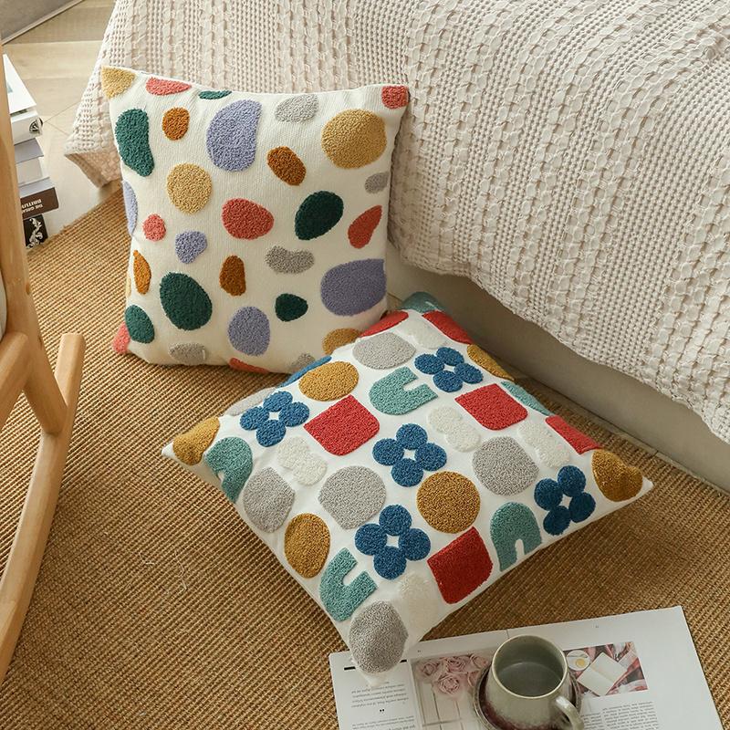 Nordic Embroidered Cushion Covers  Geometric Pillowcase Abrstract Home Decorative Pillow Cover For Sofa Bed Chair