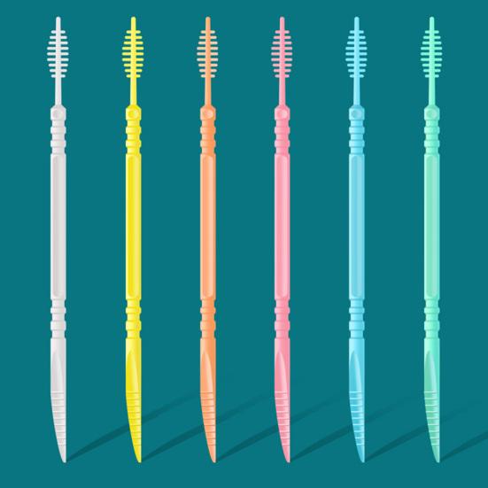 

200Pcs/Box Double-End Removal Toothpick Brush Plastic Disposable Flosser Teeth Cleaning Tools помаранчевий