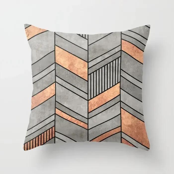 Housses d'oreiller 45x45cm Créatives Texture Bois Marbre Mode Géométrique Coussins Décor de Maison Ferme Canapé Coussins de Jet