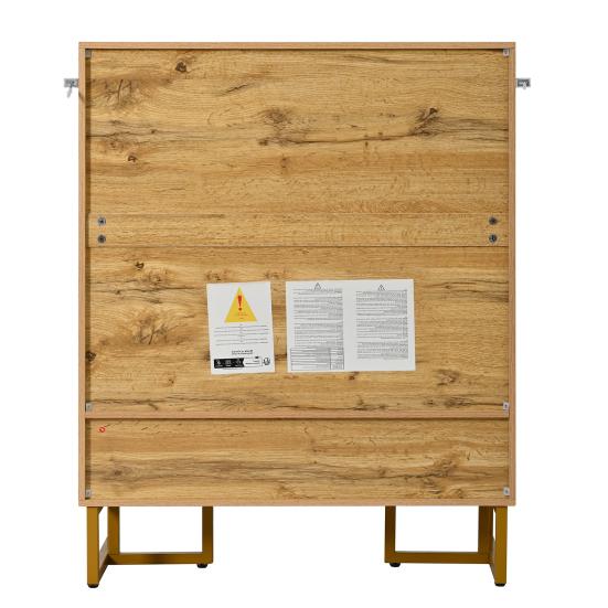 Modern, Minimalist Shoe Cabinet, Unique Wood Grain, Golden Iron Frame, Two-Door Storage Cabinet, Narrow Shoe Cabinet, Shoe Rack, Shoe Tipper,