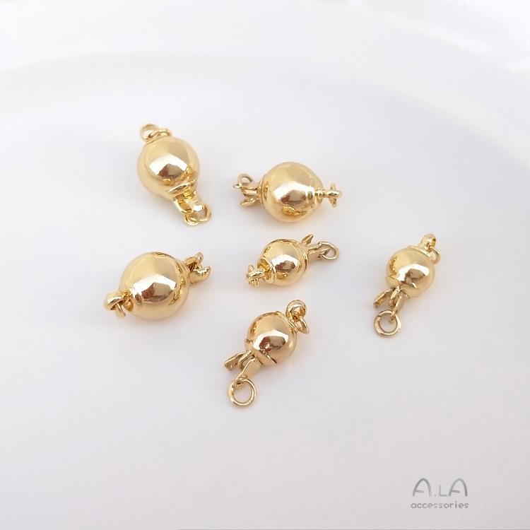 14K Gold Filled Round Ball Bar Clasp Pearl Necklace Clasp DIY Jewelry Accessories