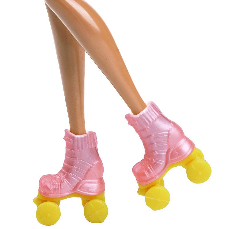 30cm (11.6-inch) Doll Roller Skates/ice Skates/four-wheel Shoes Accessories Toy, Multi-color And Transformable.