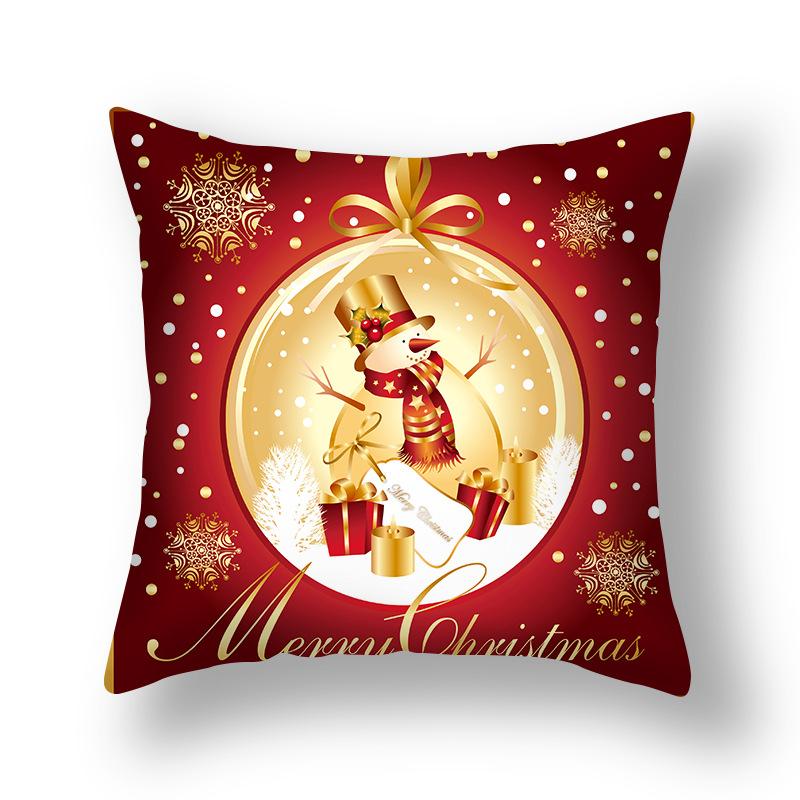 Christmas and New Year Decoration Pillowcase Sofa Cushion Cover Bedroom Room Home Decoration Christmas Gift 45x45cm