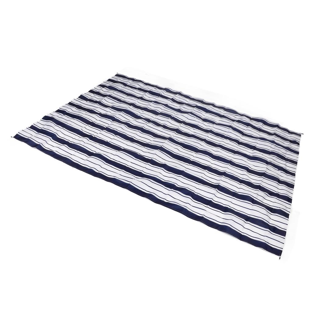 Beach Blanket Waterproof Lightweight Portable Outdoor Picnic Mat for Camping Travel Blue Stripe 2 X 1.45M
