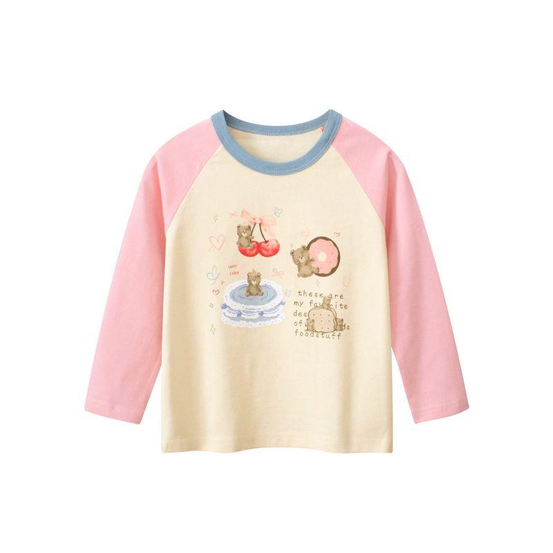 27Home Brand Export Children's Clothing Spring New Arrivals Korean Style Girls' Pure Cotton Base Shirt Children's Cartoon Long-Sleeve T-Shirt