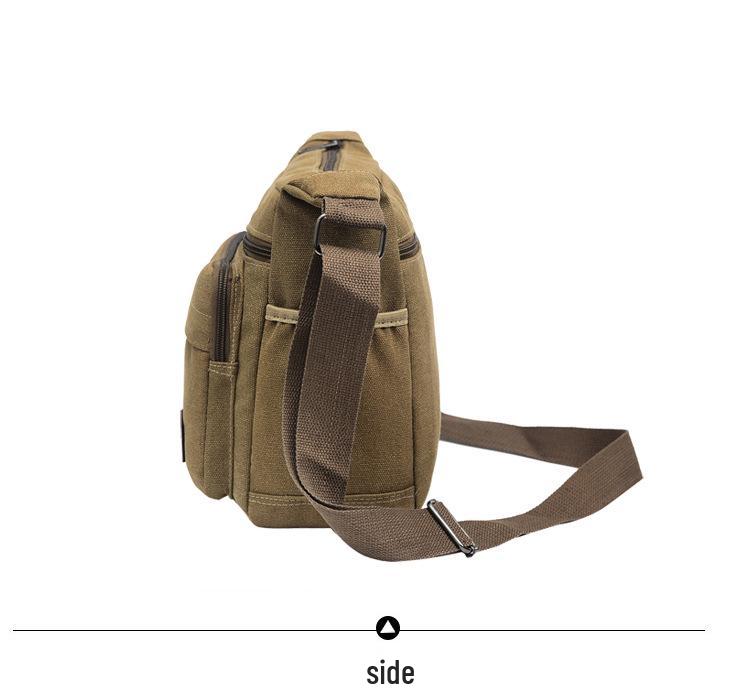 Herren Canvas Umhängetasche mit großer Kapazität und mehreren Fächern für Outdoor-Sportarten