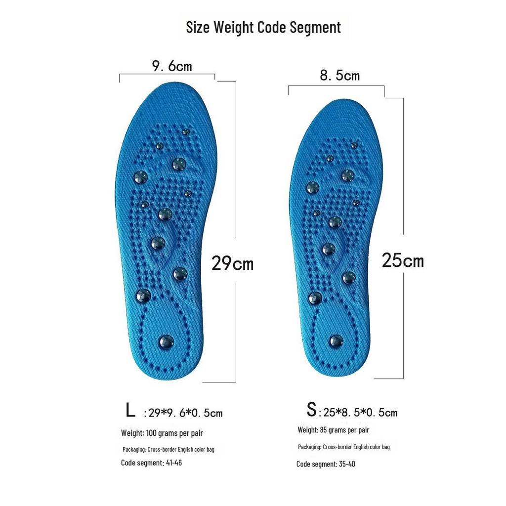 Magnetisk massasje pustende innleggssåler for menn og kvinner